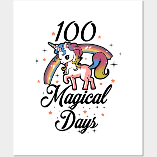 100 Days Of School Cute T-shirt Posters and Art